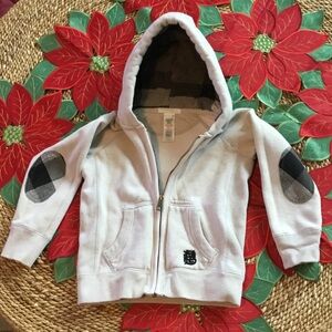 Burberry Kids Hoodie with Black Plaid Accents